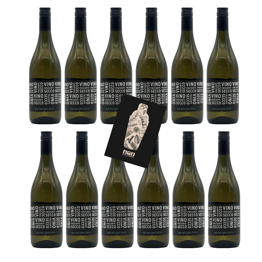 Vino Frizzante Secco 12er Set Ducca Della Rocca je 0,75L (10,5% Vol) trocken Italien- [Enthält Sulfite]
