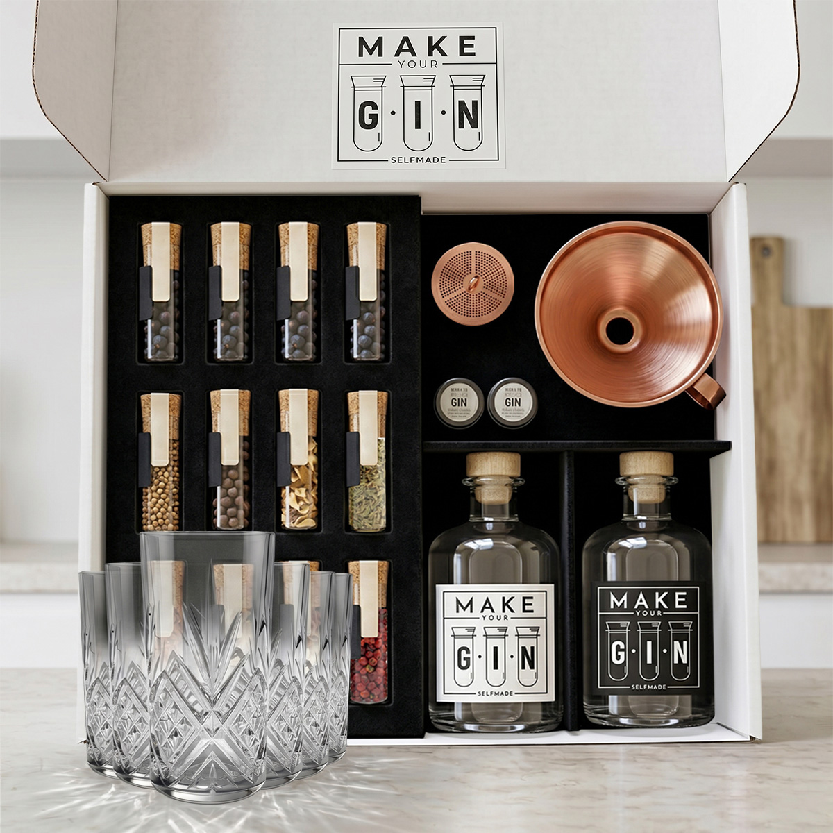Make You Gin Geschenkset Weiß - 12 Botanicals mit Safran