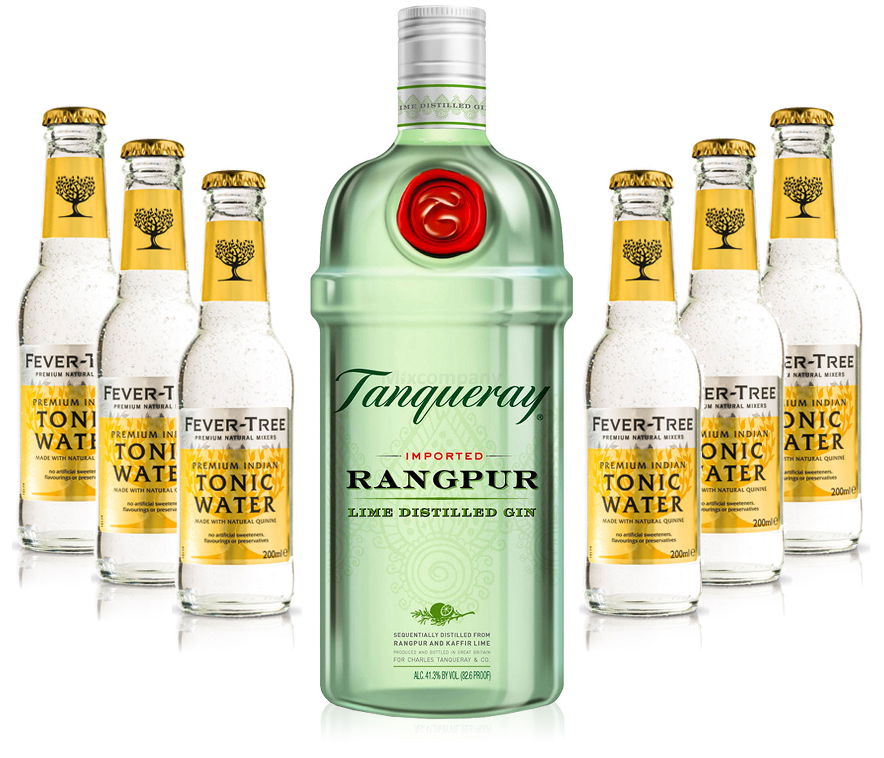 Gin Tonic Set - Tanqueray Rangpur 0,7l 700ml (41,3% Vol) + 6x Fever Tree Tonic Water 200ml inkl. Pfand MEHRWEG