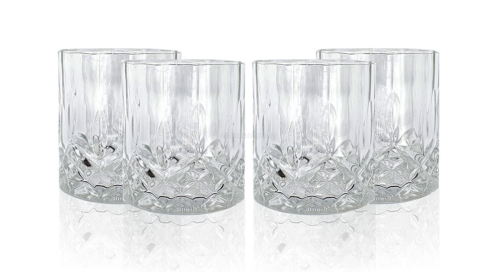 Mixcompany Wasser Glas / 4er Gläser Set - 4x Wasserglas / Kristall Design Wasser Glas