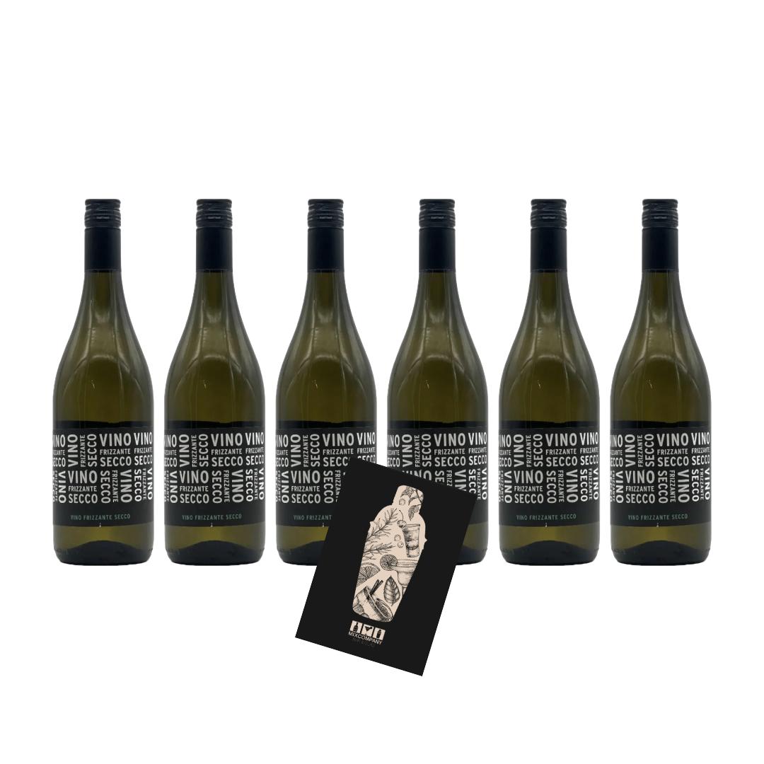 Vino Frizzante Secco 6er Set Ducca Della Rocca je 0,75L (10,5% Vol) trocken Italien- [Enthält Sulfite]