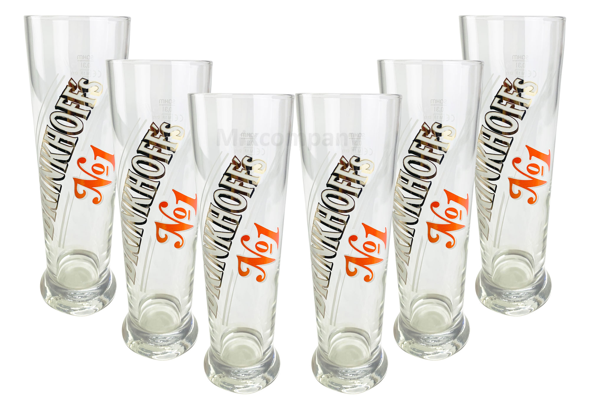 Brinkhoffs No1 Glas Set - 6x Gläser 0,2l geeicht selten Bar Bier Biergläser