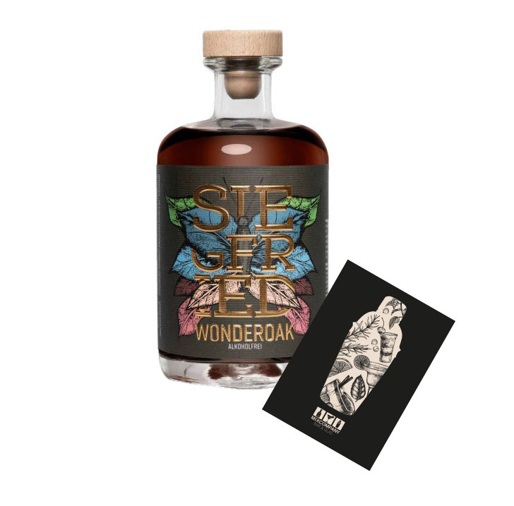 Siegfried Wonderoak 0,5L alkoholfreier Rum mit Mixcompany Grußkarte