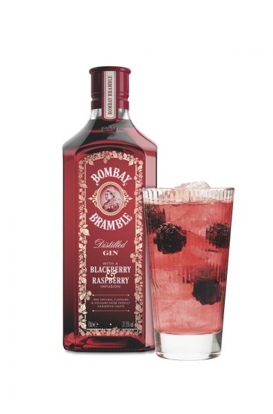 Bombay Bramble Tonic Geschenkset - Bombay Blackberry Gin 0,7l (37,5% Vol) + 2er Set Longdrink Glas + 2x Schweppes Tonic Water 200ml inkl. Pfand MEHRWEG - [Enthält Sulfite]