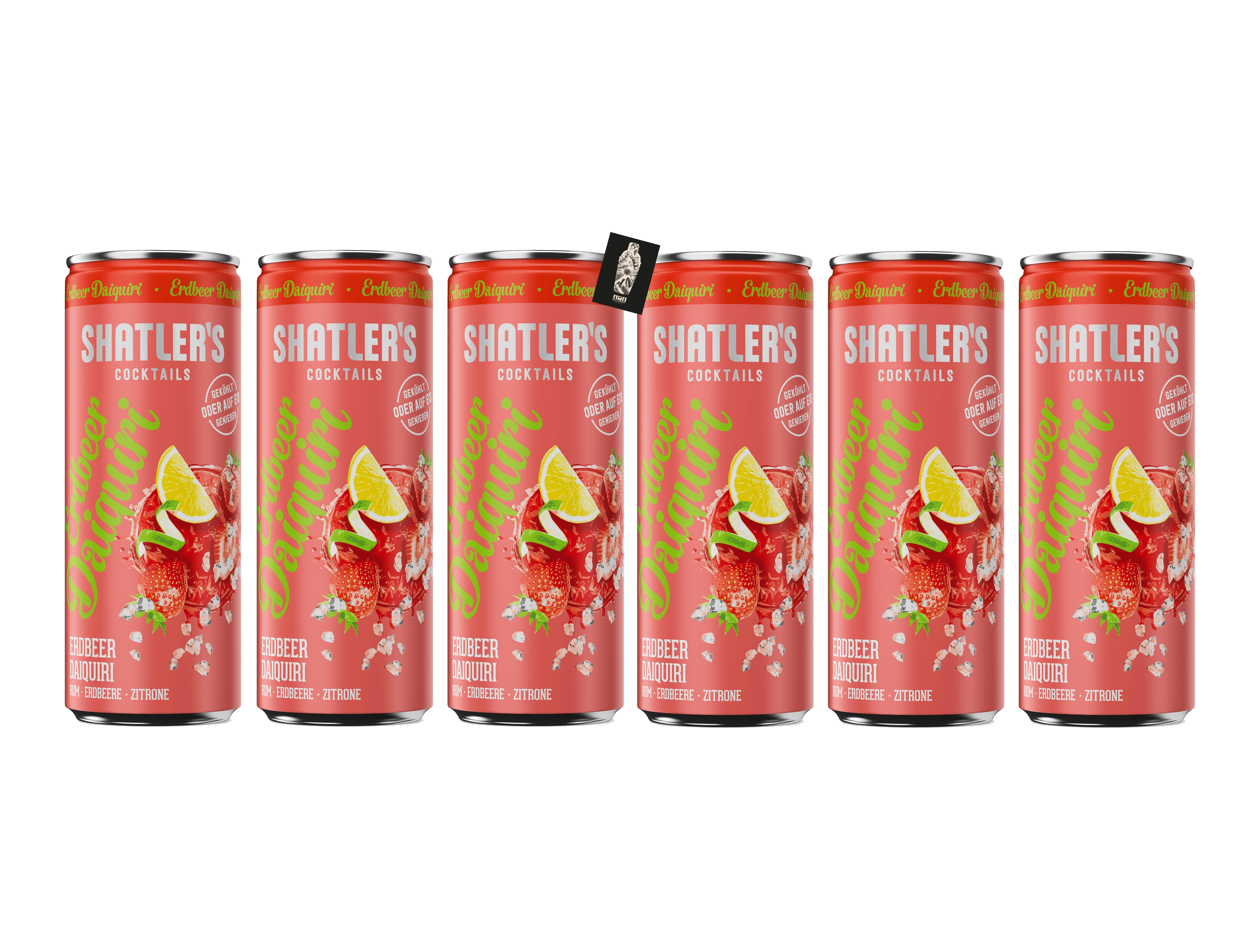 Shatlers Cocktail 6er Set Shatlers Erdbeer Daiquiri 6 x 0,25L 10,1% Vol. Erdbeere/Zitrone Rum Shatlers Cocktail Ready to Go - [Enthält Sulfite]