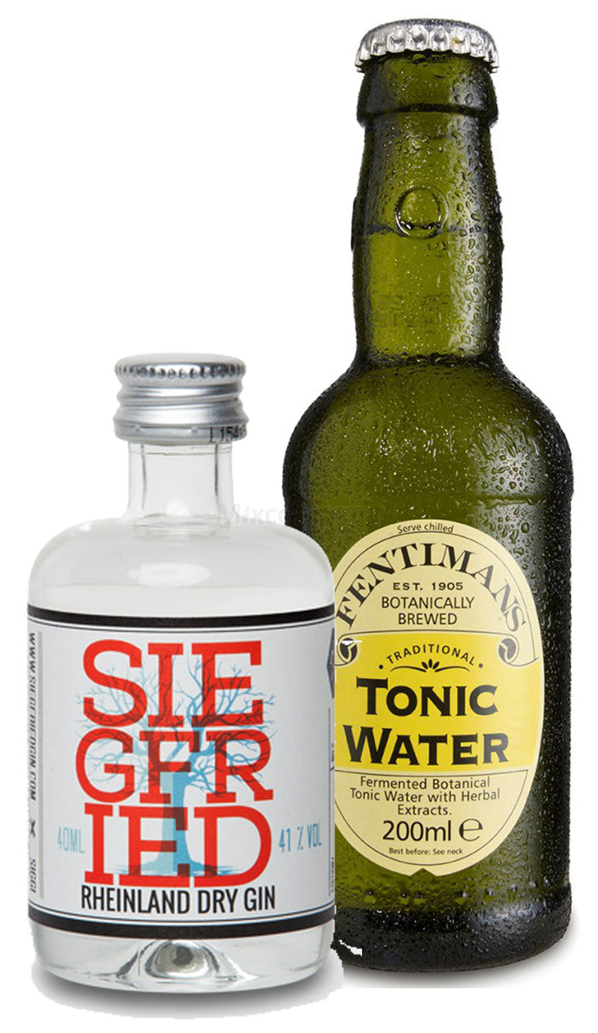 Gin Tonic Probierset - Siegfried Rheinland Dry Gin 4cl (41% Vol) + Fentimans Tonic Water 200ml inkl. Pfand MEHRWEG