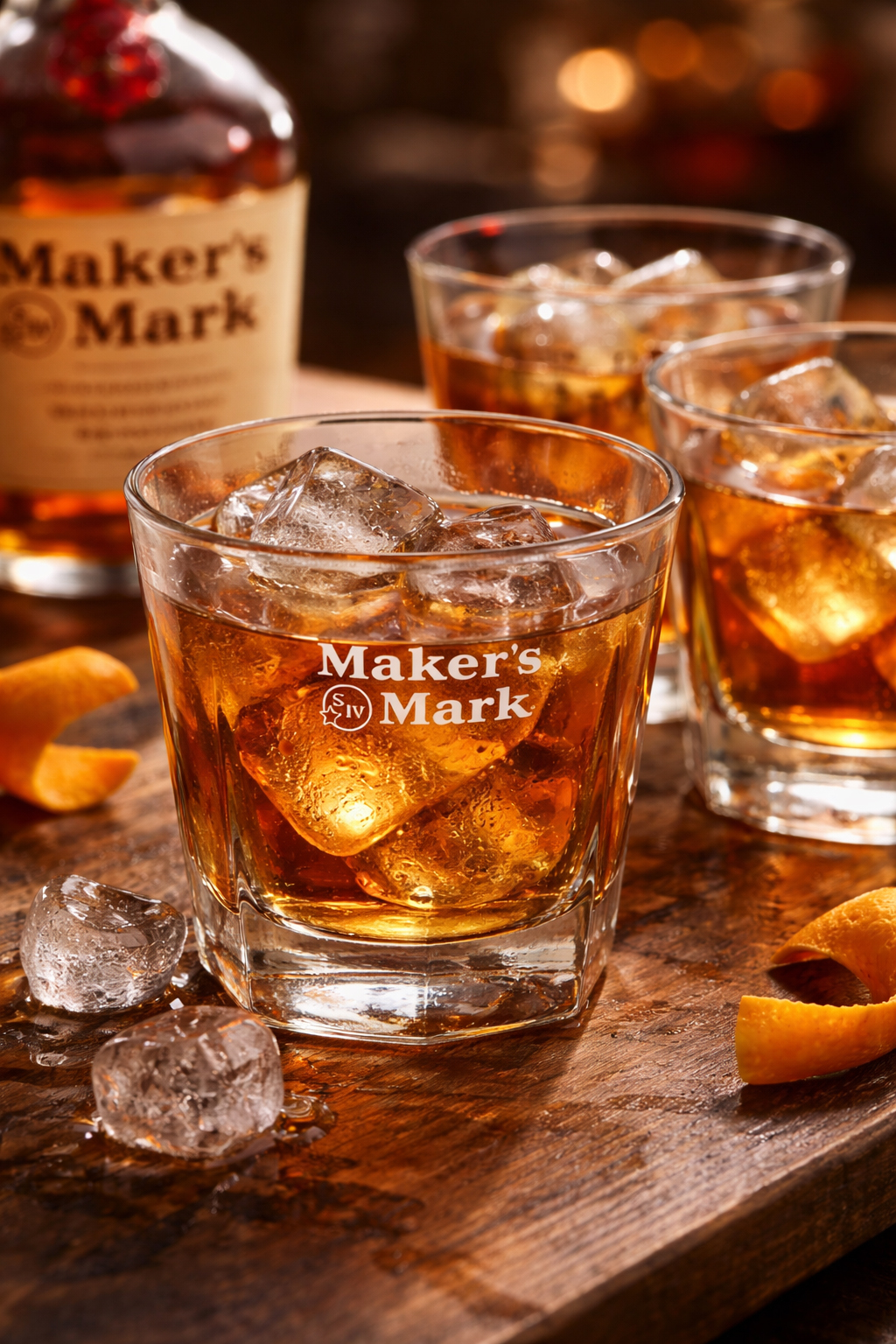 Maker’s Mark Whisky Gläser 6er Set – Original Tumbler mit Logo – Old Fashioned Glas für Bourbon, Whiskey & Cocktails – Heavy Base