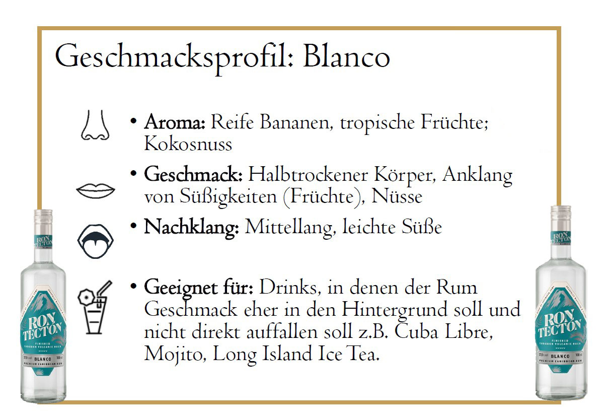 Rum Ron Tecton Blanco 0,7L (37,5% vol)- [Enthält Sulfite]