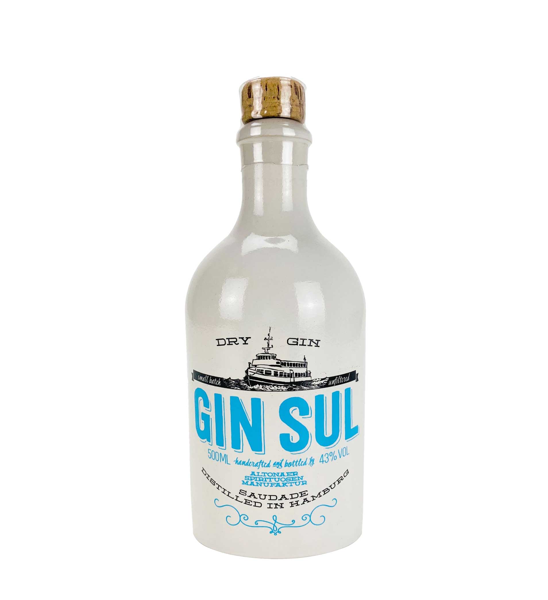 Gin Sul Hamburg Dry Gin 0,5l ( 43% Vol ) Bar Longdrink Cocktail Sammlung Gin Tonic- [Enthält Sulfite]