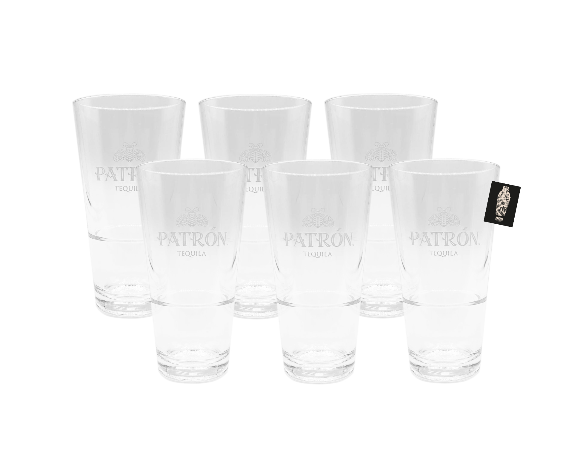 6x Patron Longdrink Cup 6x Wiederverwendbare Glas Tequila Festivalbecher Acrylglas 0,3l Kunststoffgläser 