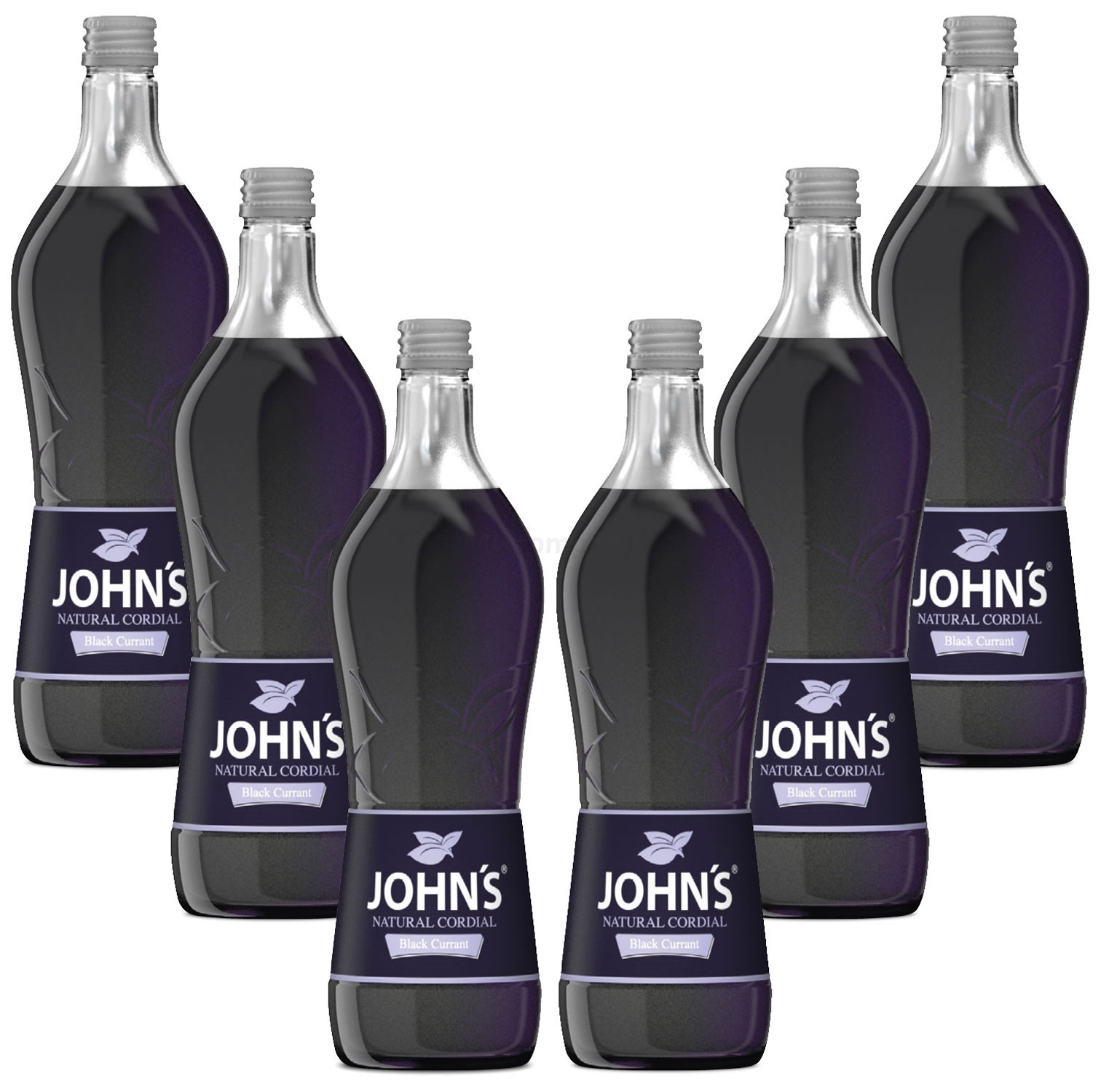 Johns Black Currant / Schwarze Johannisbeere Sirup für Cocktails 6x 0,7l = 4,2 Liter