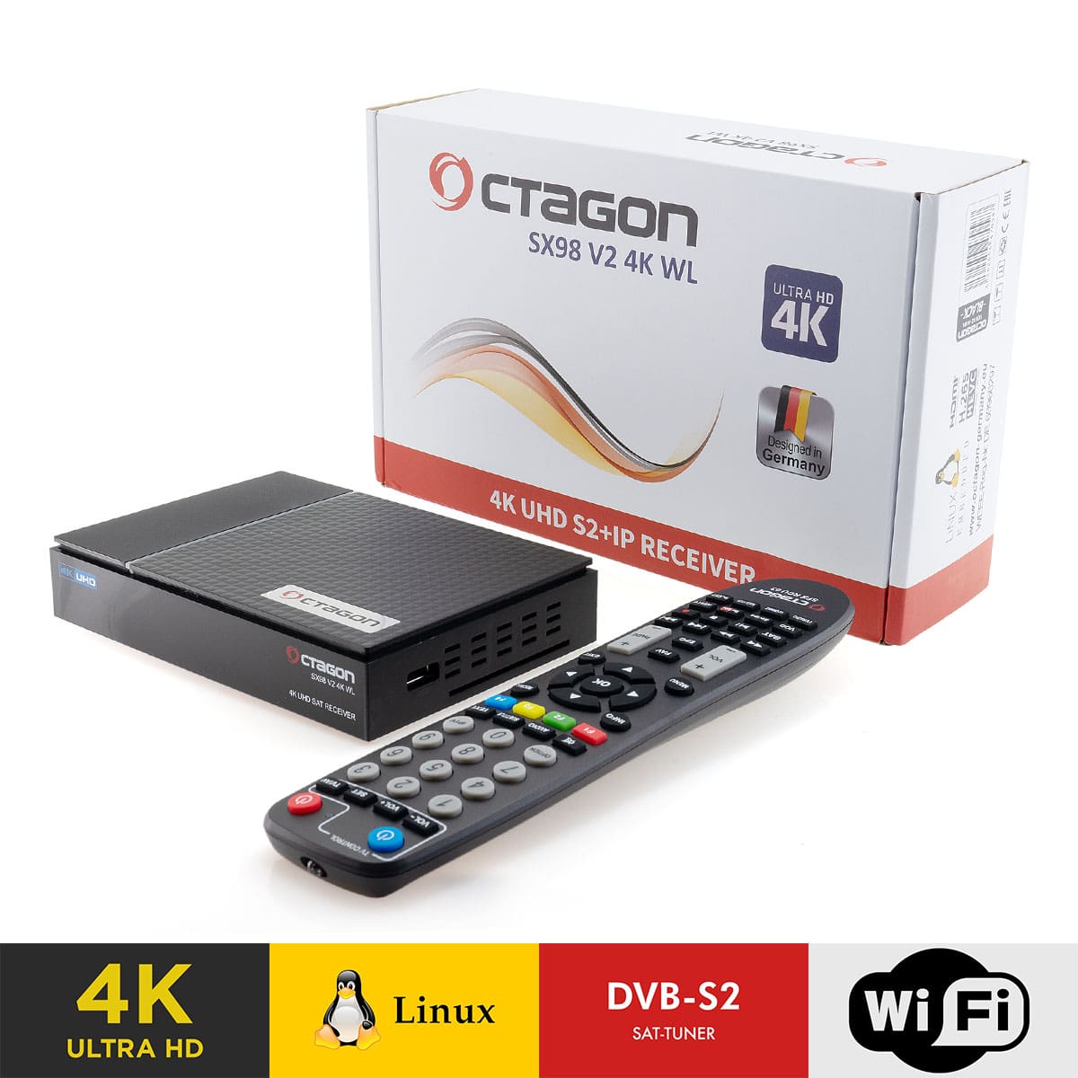 Octagon SX98 V2 4K WL UHD Linux 1x DVB-S2 Sat IP-Receiver