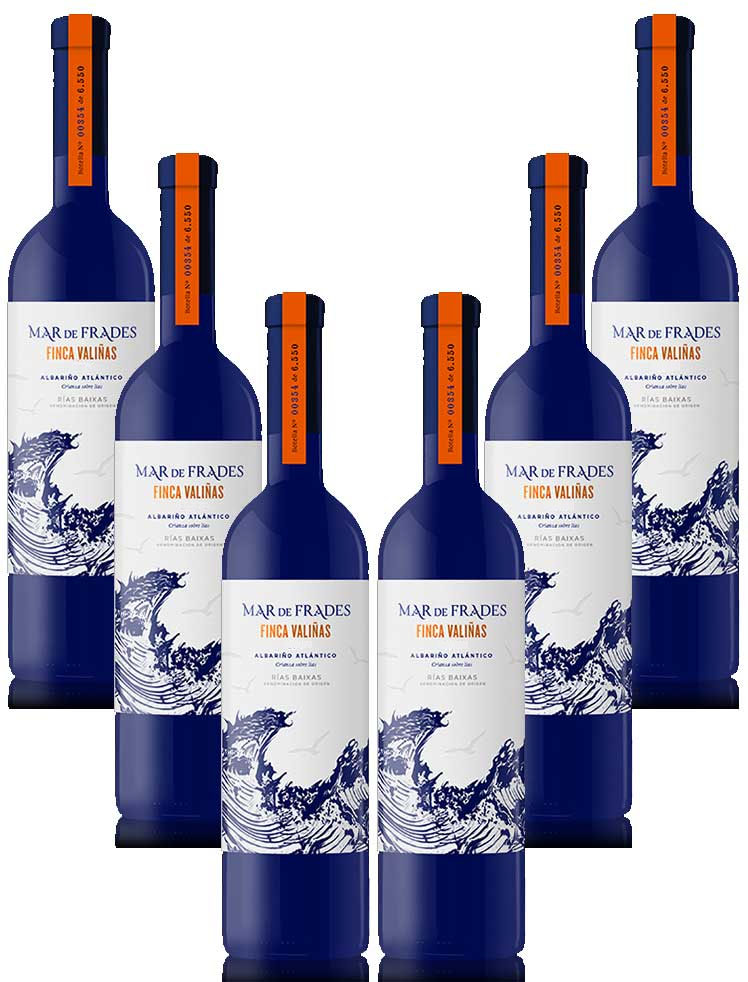 Mar de Frades 6er Set Finca Valinas 0,75L (12,5% Vol) 6x Weißwein Rebsorten: 100% Albariño Jahrgang variierend- [Enthält Sulfite]