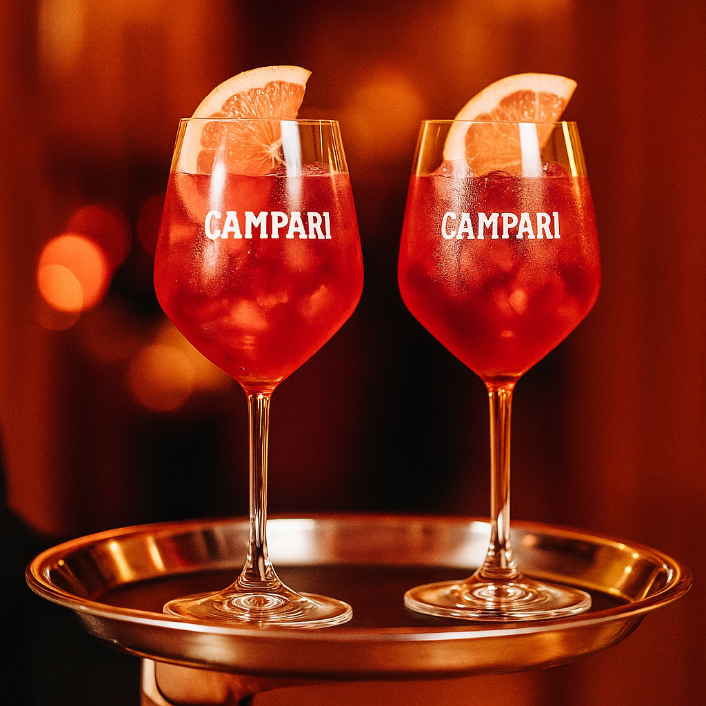 Campari Weingläser – 2er Set | Original Campari Aperitivo Gläser | Elegante Spritz- & Cocktailgläser