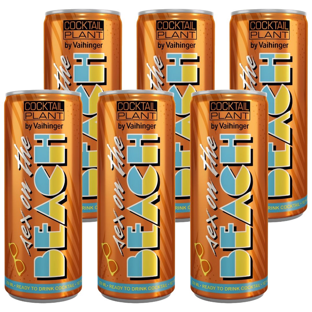 Cocktail Plant Sex on the Beach – 6er-Set Ready-to-Drink Cocktail 6 x 0,25L Dosen (10,1% Vol.) (inkl. Pfand/Mehrweg) - [Enthält Sulfite]