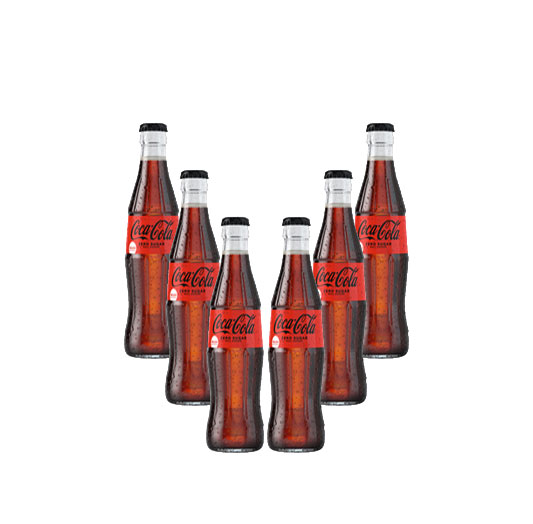 Coca Cola Zero 6er Set Zero Sugar 6x 0,33L inkl. Pfand MEHRWEG Glas Zuckerfrei