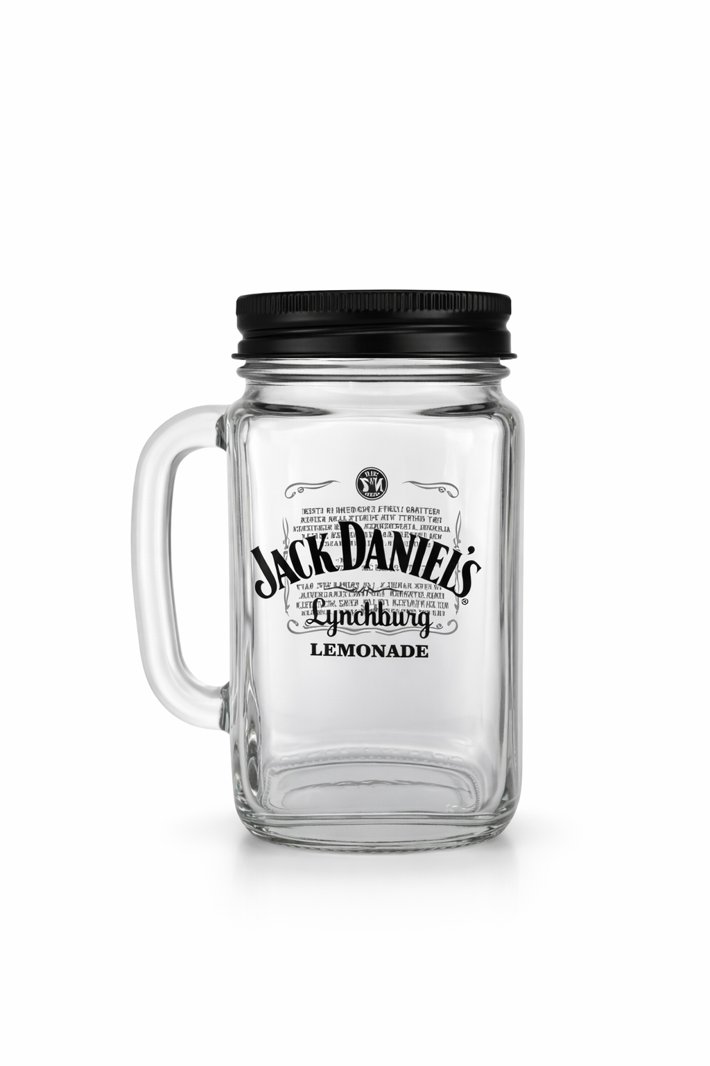 Jack Daniel’s Lynchburg Lemonade Gläser – 6er Set – Original Mason-Jar-Trinkgläser mit Henkel & Schraubdeckel