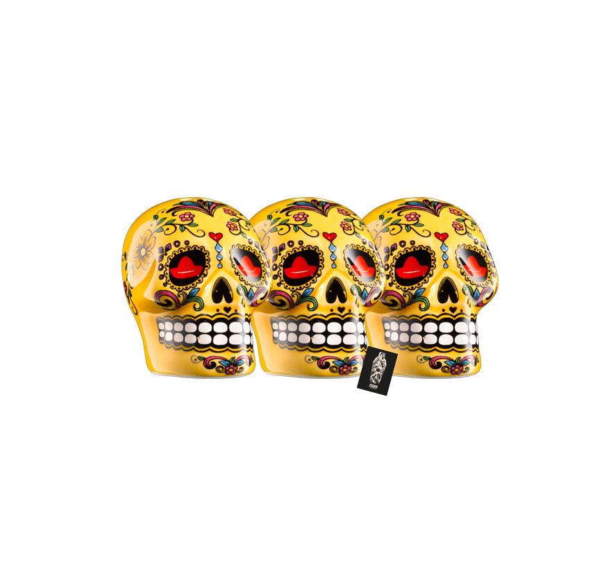 Sierra Tequila 3er-Set Salz / Zimtstreuer 3 x Skull Gelb 