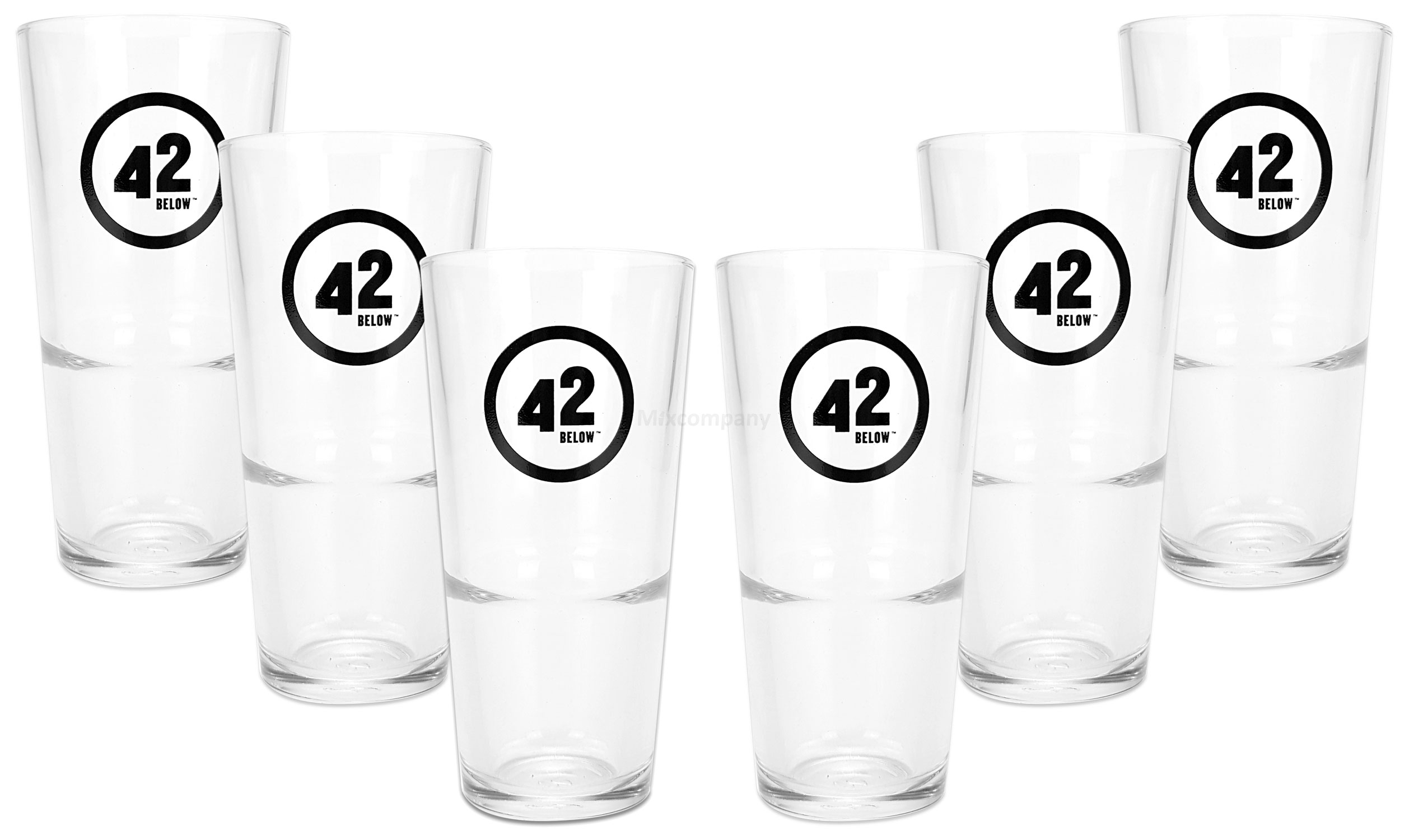 42 Below Vodka Cocktail Longdrink Glas Gläser Set - 6x Longdrinkgläser