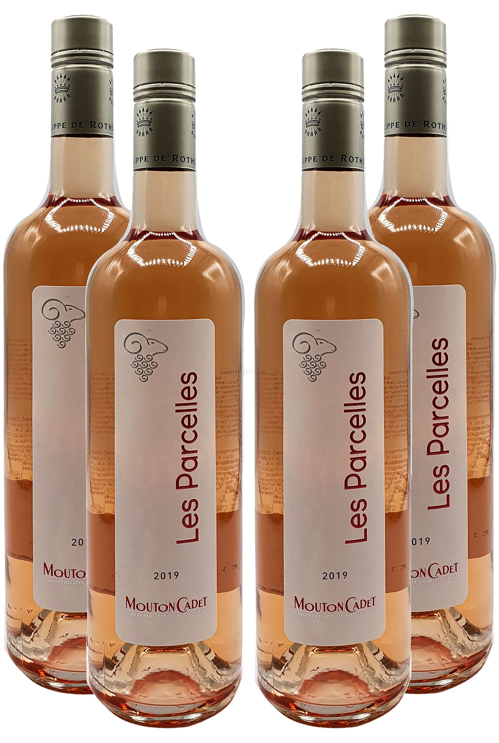 Rose Wein Set - 4x Les Parcelles Bordeaux 750ml (13% Vol)- [Enthält Sulfite]