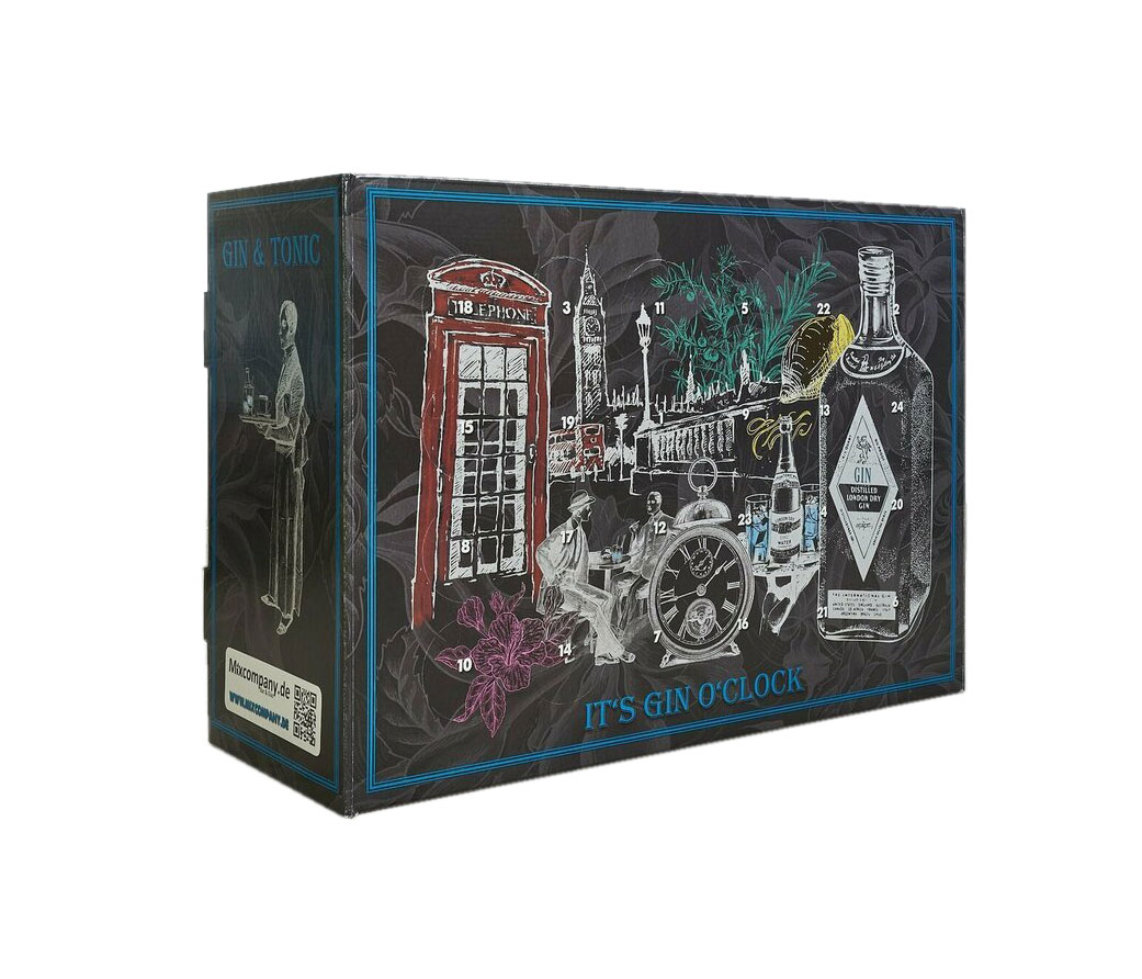 Gin Tonic Adventskalender Tasting Set /Probierset  - 12x Verschiedene originale Gin Miniaturen + 12x Verschiedene Tonic Sorten Kalender Probierset  entdecke Deinen Lieblings Gin & Tonic - Illusionist, Fever Tree, Knut Hansen  und viel mehr