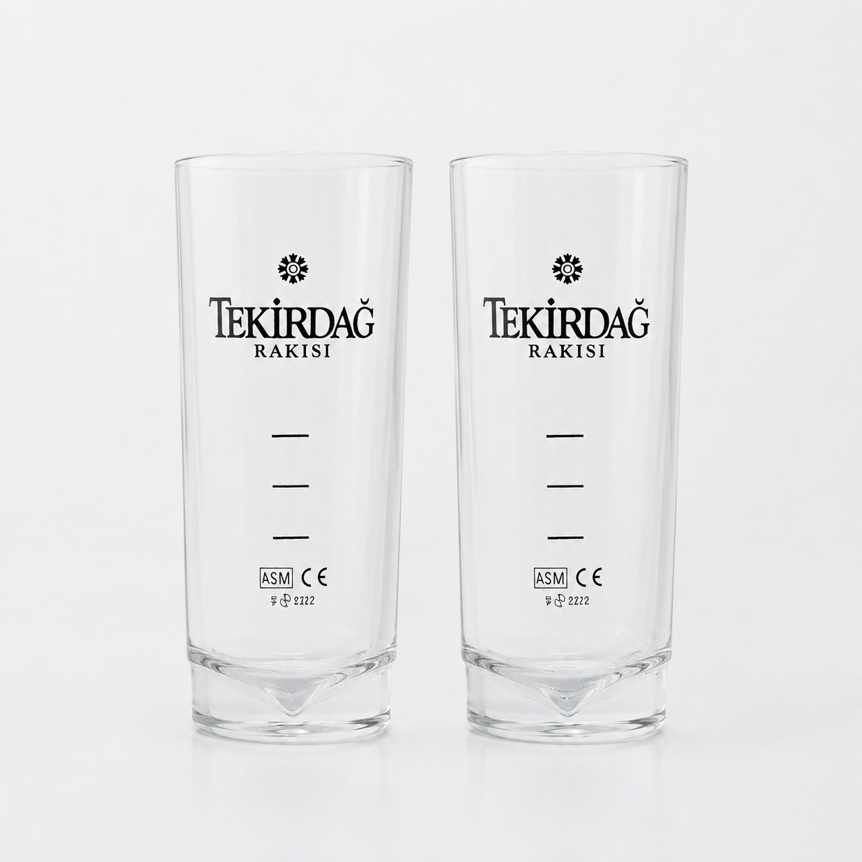 Tekirdağ Rakisi Rakiglas 2er Set – Original Longdrink Gläser mit Eichstrichen | Raki Trinkgläser Bar & Genussglas