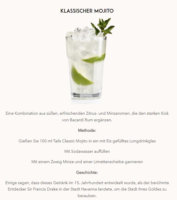 Tails Cocktails Geschenkset classic Mojito 1L (14,9% Vol) mit 2 Longdrink Cocktail Gläsern in Kristalloptik Fertig Cocktail Ready to Drink- [Enthält Sulfite]