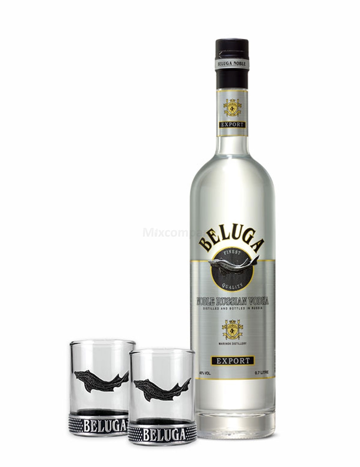 Beluga Set - Beluga Vodka 0,7l (40% Vol) + 2x Shotgläser -[Enthält Sulfite]