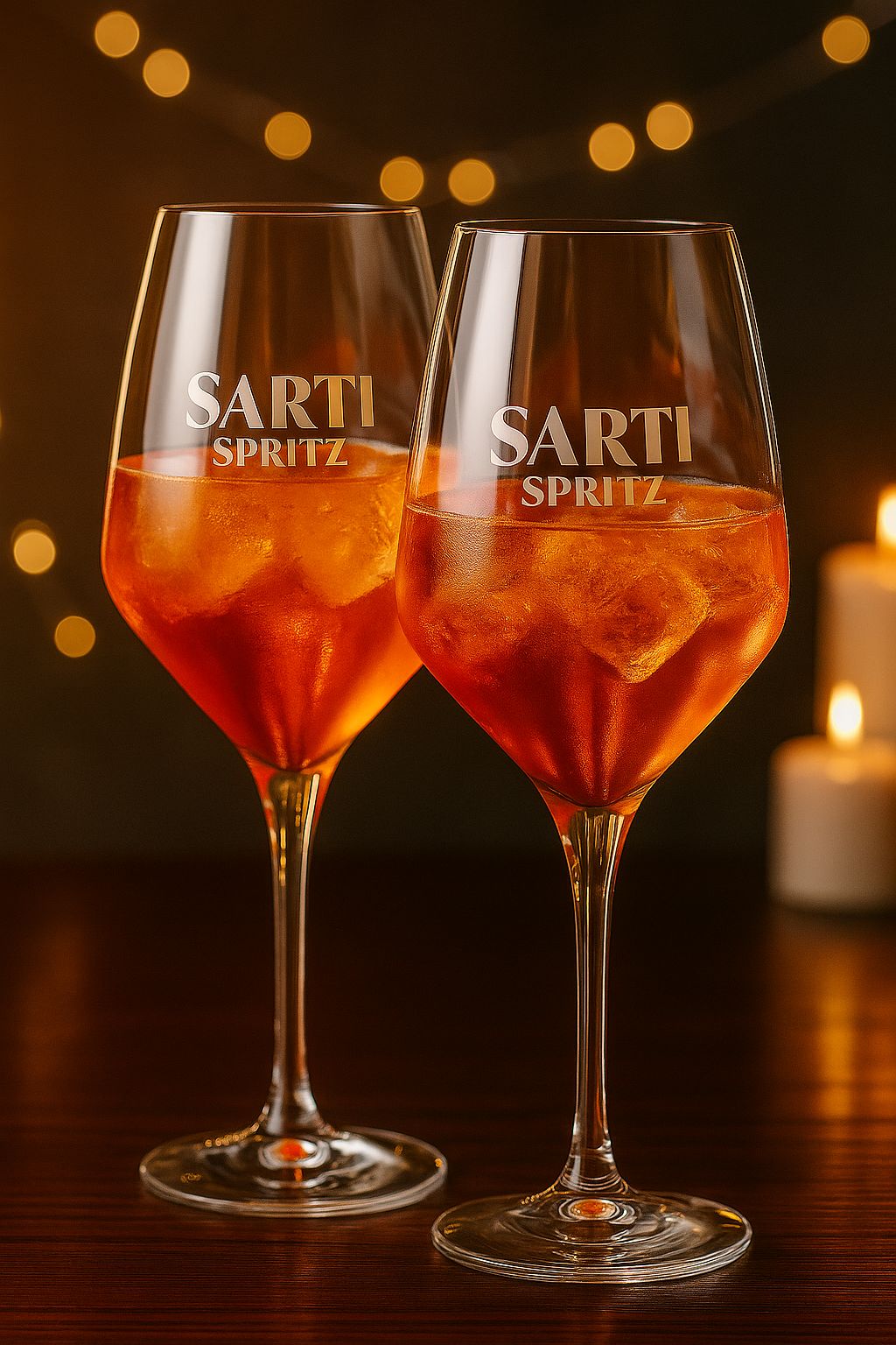 Sarti Spritz Weingläser 2er Set – Hochwertige Aperitivo-Gläser mit Gravur, elegantes Stielglas für Spritz & Sommerdrinks