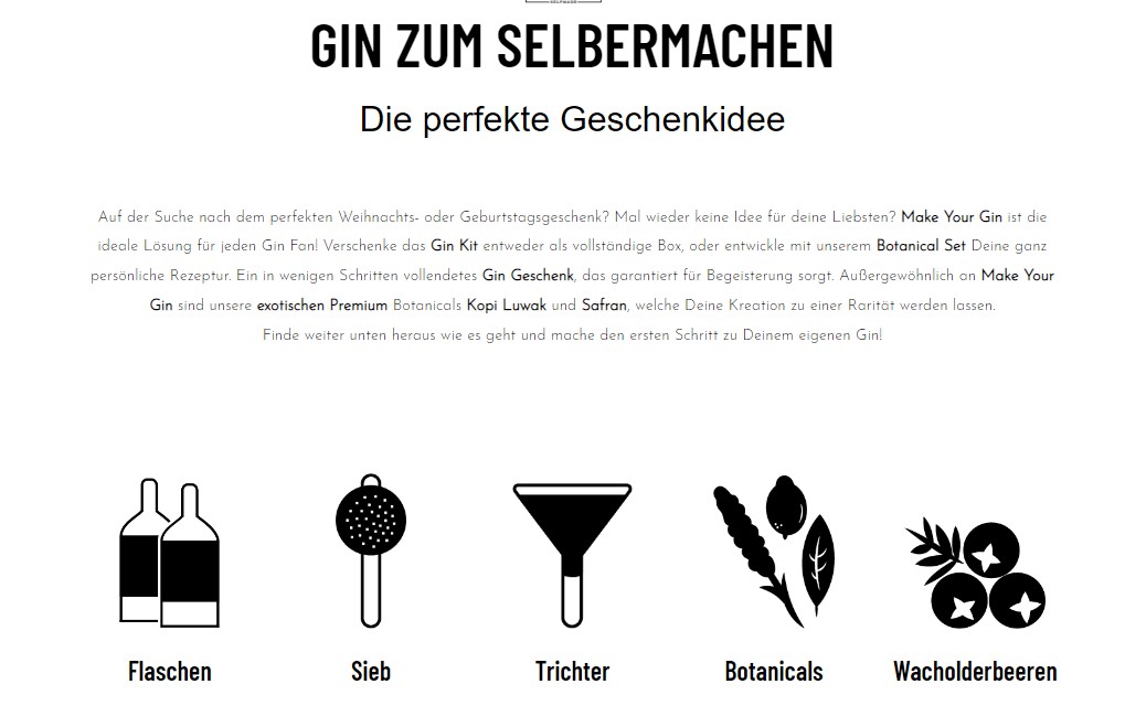 Longdrinkglas in Kristall Optik - 6er Set Gläser + Make Your Gin Geschenkset Geschenkbox Gin zum Selbermachen - 11 Botanicals + Bar Trichter + Anleitung mit Rezept