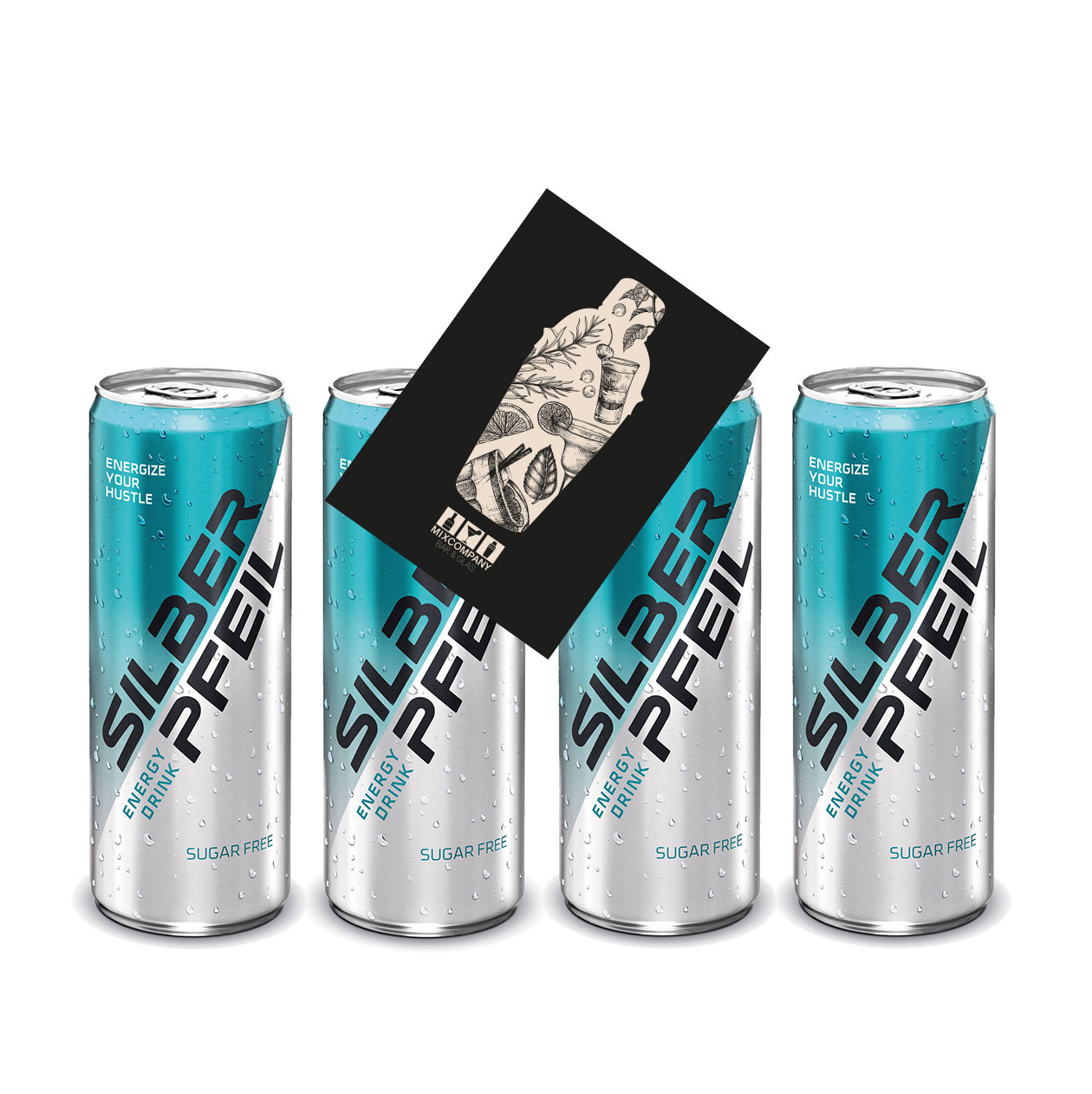 Silberpfeil 4er Set Energy Drink Sugarfree Zuckerfrei 4x 0,25L inkl. Pfand EINWEG