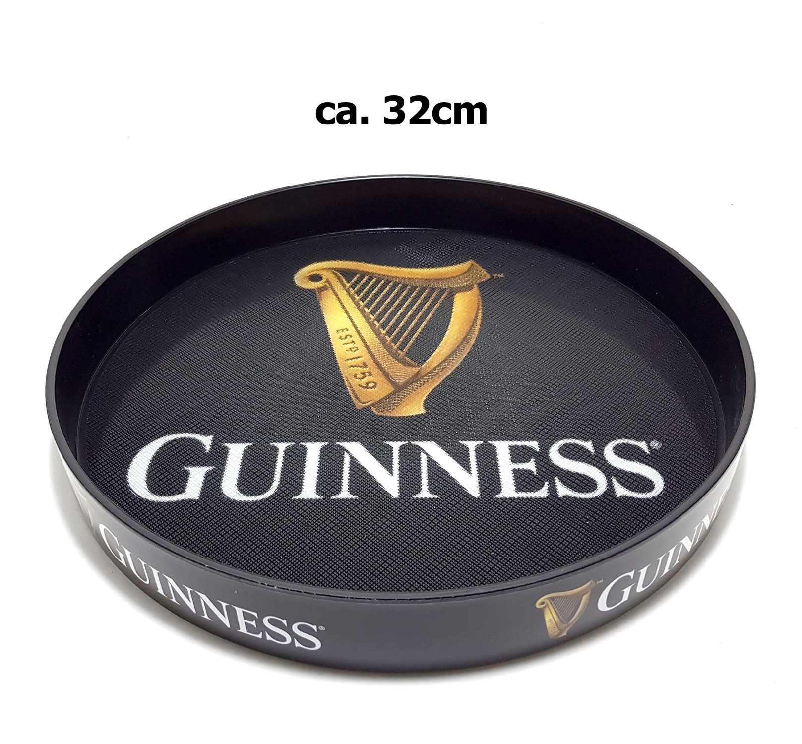 Guinness Tablett Serviertablett Kellnertablett Gummiert ca. 32cm