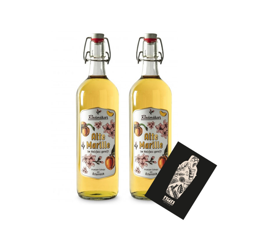 Raunikar - 2er Set Alte Marille Schnaps - 2x 1L (38% Vol)- [Enthält Sulfite]