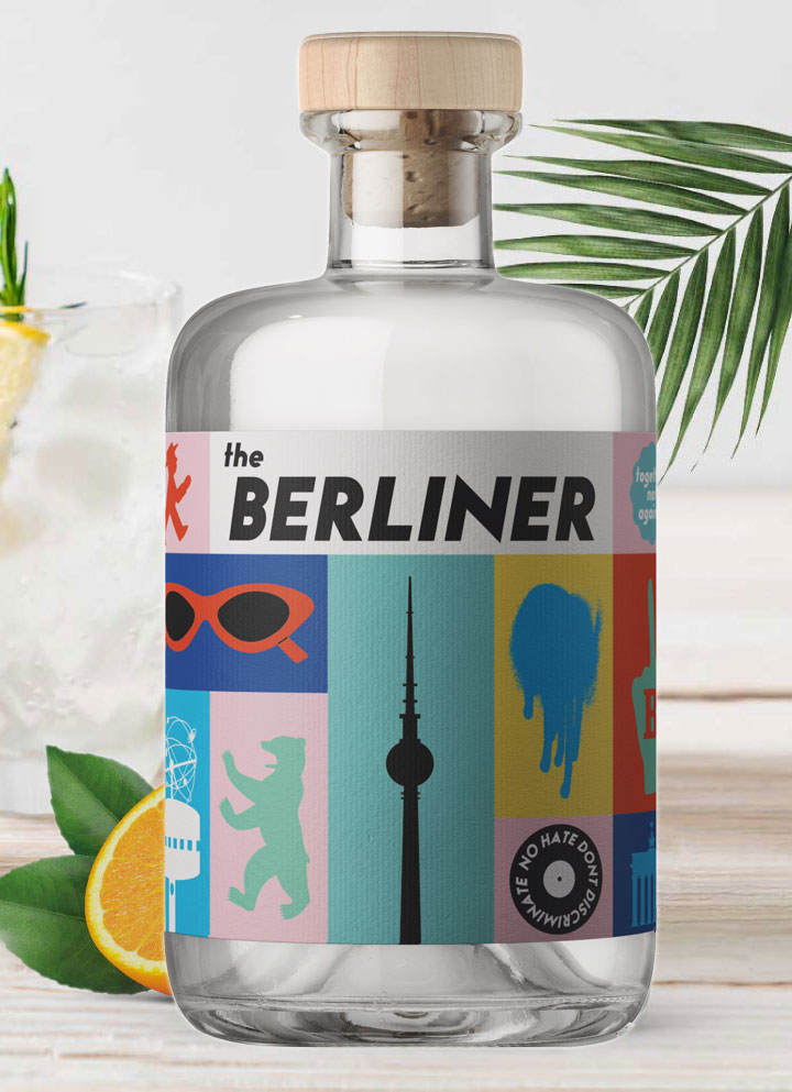 The Berliner Premium Dry Gin 0,5l (41% Vol.) - Premium Dry Gin Berlin - genieße (D)eine Stadt- [Enthält Sulfite]