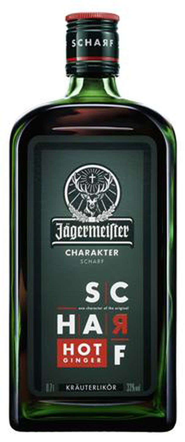 Jägermeister Kräuterlikör Hot Ginger Charakter Scharf 0,7l (33% Vol)- [Enthält Sulfite]