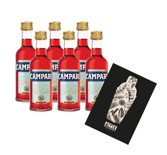 Campari Bitter Miniatur 6x 50ml (25% vol) Campari Milano Mini- [Enthält Sulfite]