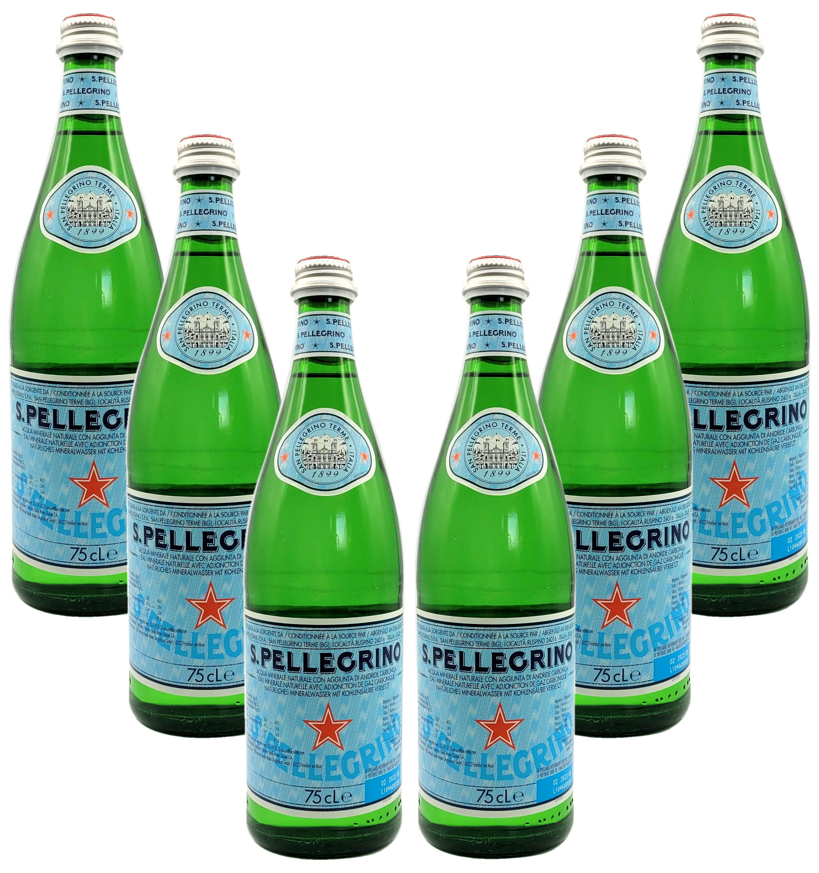 San Pellegrino 6er Set Mineralwasser 6x 0,75l mit Kohlensäure inkl. Pfand MEHRWEG