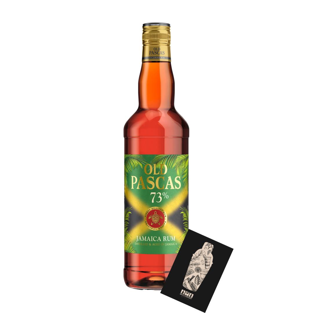 Old Pascas 73% Jamaica Dark Rum 0,7l (73% vol.) inkl. Mixcompany Postkarte- [Enthält Sulfite]