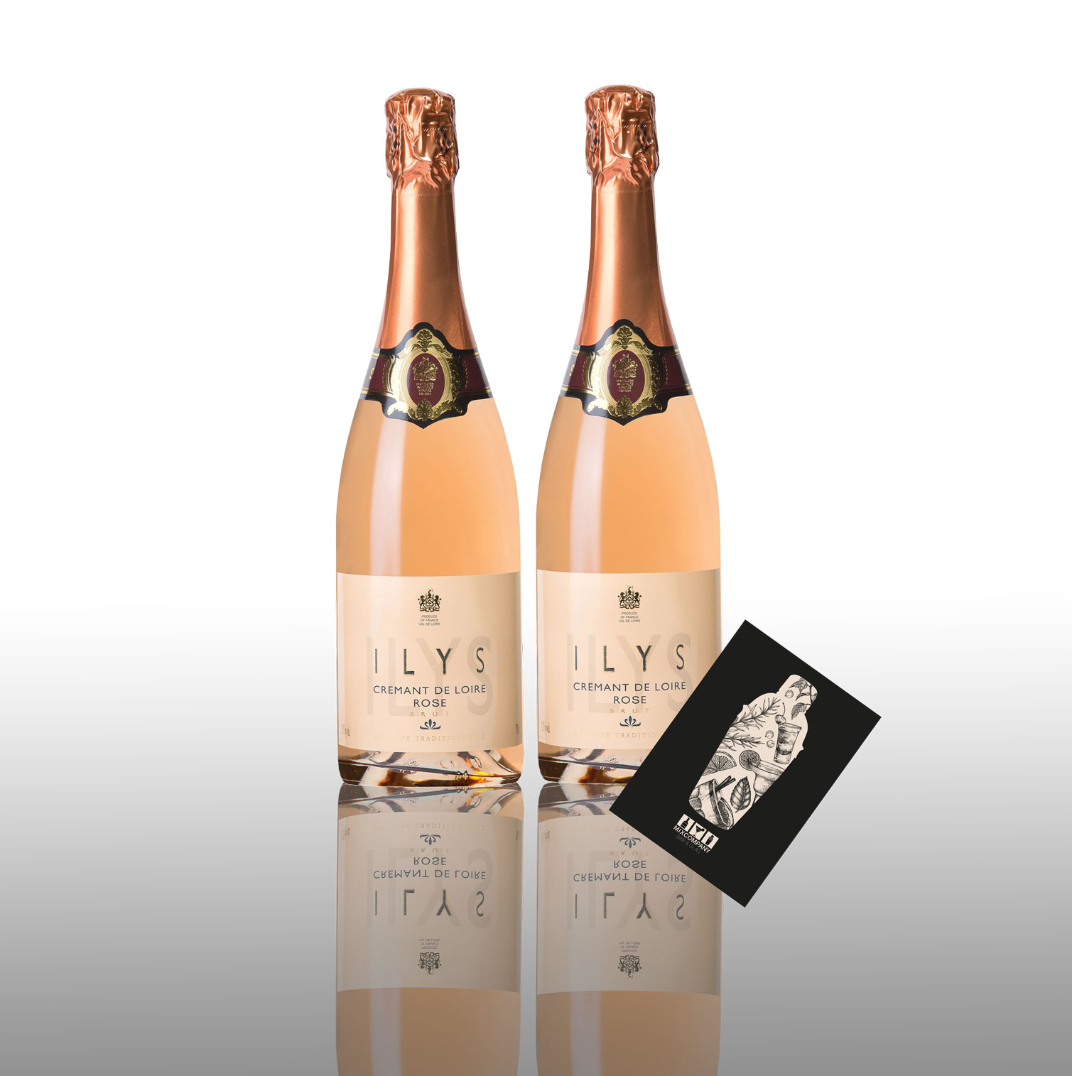 Ilys ROSE Brut 2er Set Cremant de Loire Rose 2x 0,75L (12,5% Vol) Frankreich- [Enthält Sulfite]