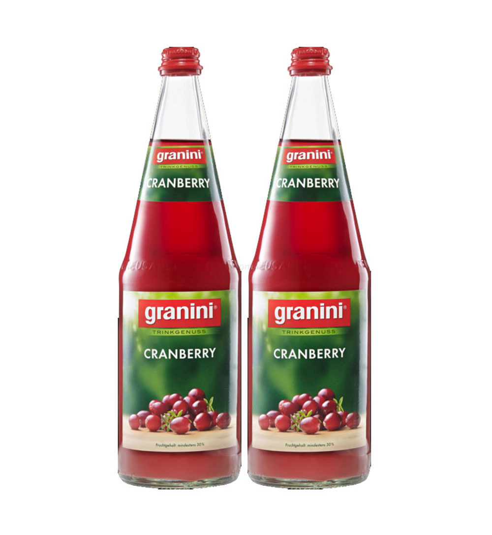 Granini Cranberry Saft - 2er Set Granini Trinkgenuss - 2x Cranberry 1L Saft inkl. Pfand MEHRWEG