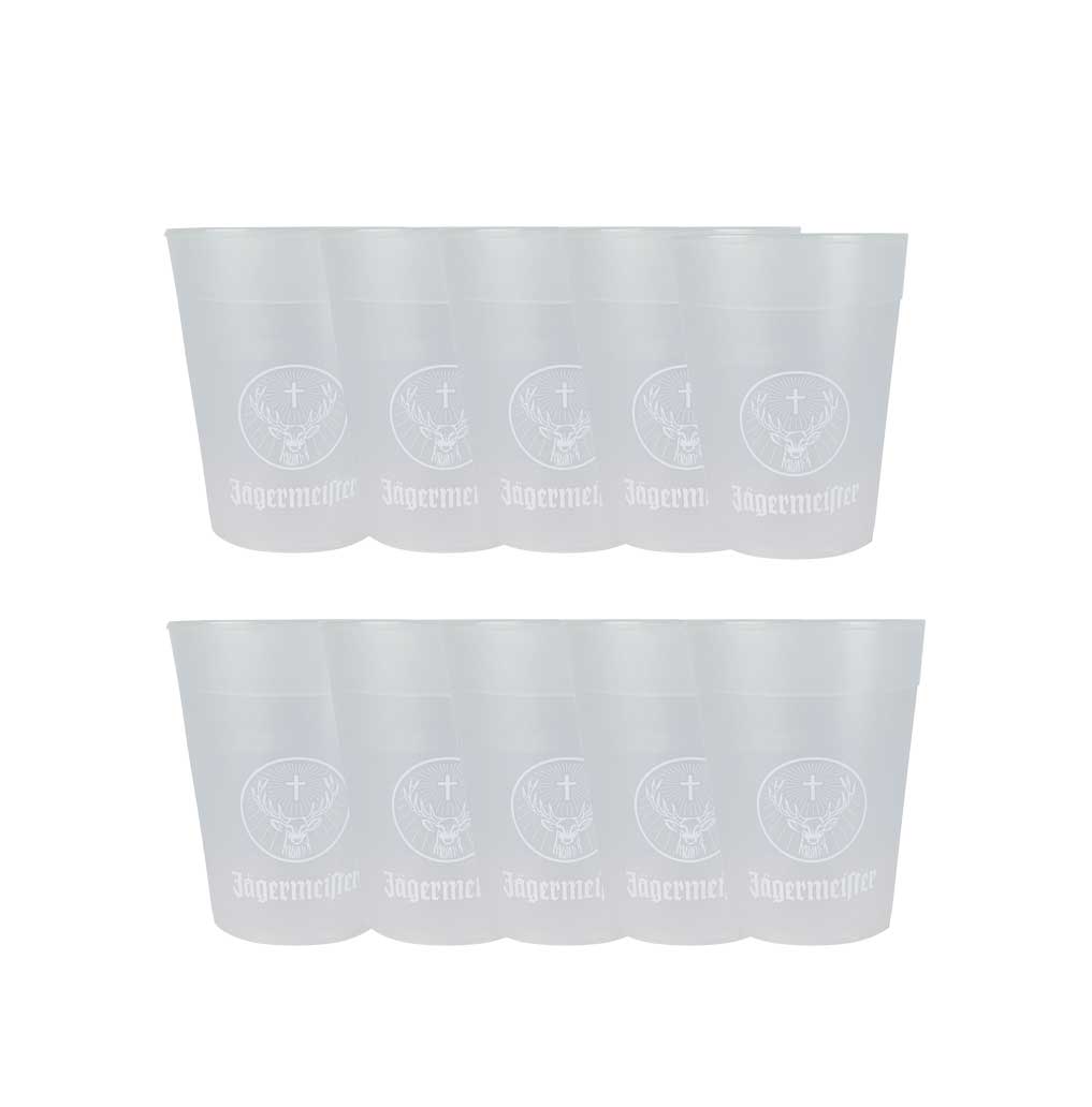 50er Jägermeister Becher Longdrink glas aus Kunststoff 50x Mehrwegbecher stabil und qualitätvoll