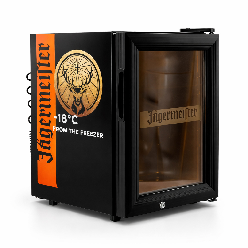 Jägermeister Mini Freezer 21L – Original Mini Kühlschrank / Gefrierschrank 45×52×56,5 cm