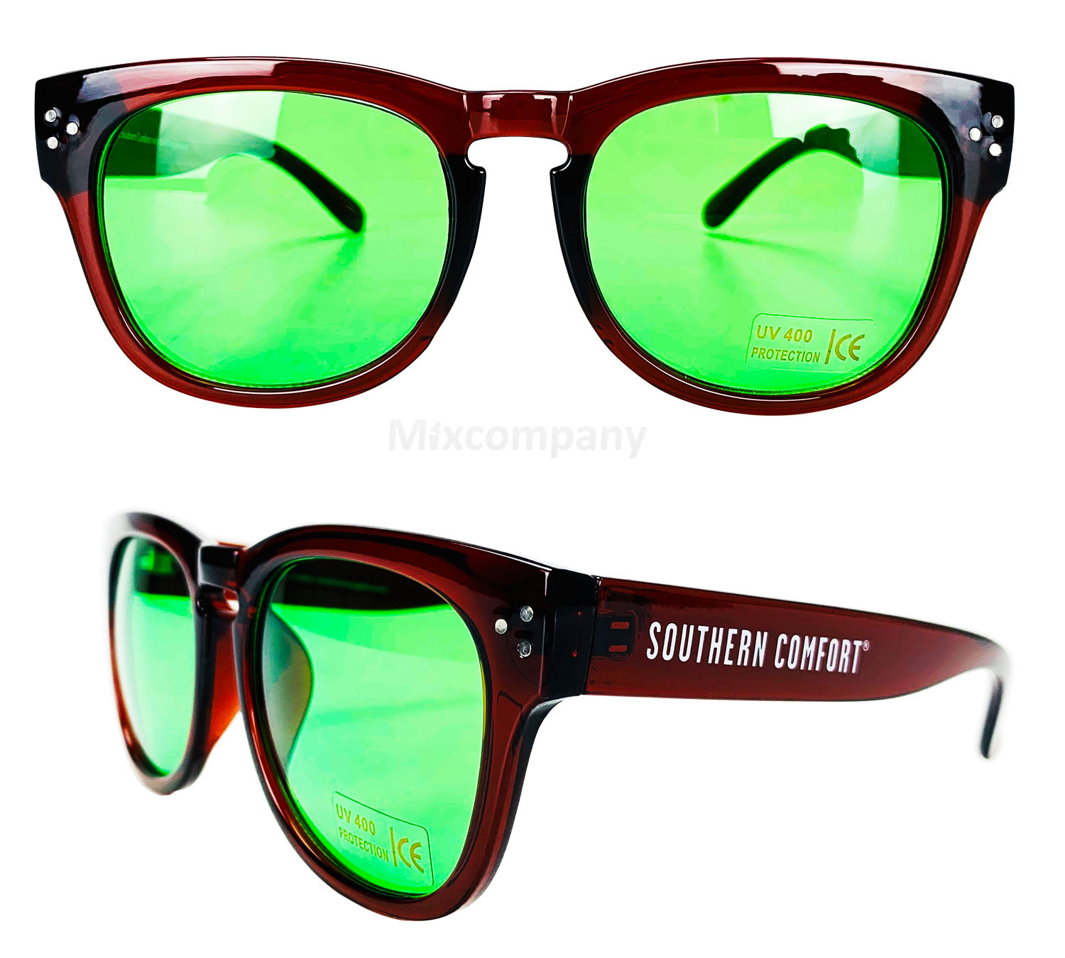 Southern Comfort Nerd Sonnenbrille grün UV400 Unisex Retro Vintage Style Party Festival Bar