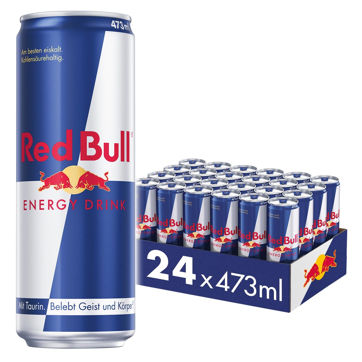 Red Bull Energy Drink – 24×473 ml XXL Dosen – Original Tray – Mit Taurin & Koffein – inkl. Pfand EINWEG