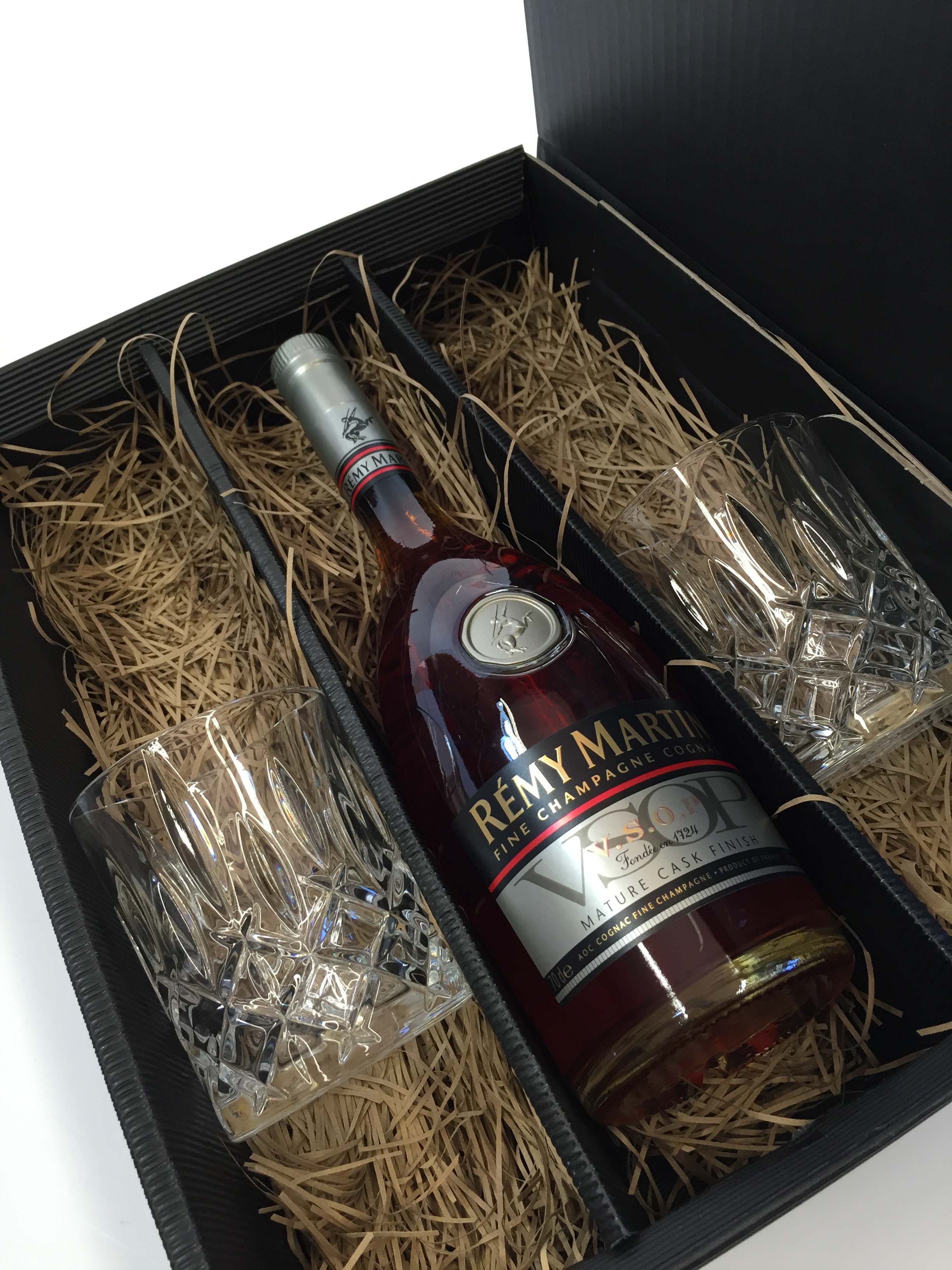 Remy Martin Set / Geschenkset - Remy Martin VSOP fine Champagne Cognac 0,7l 700ml 40% vol. + 2 original Tumbler