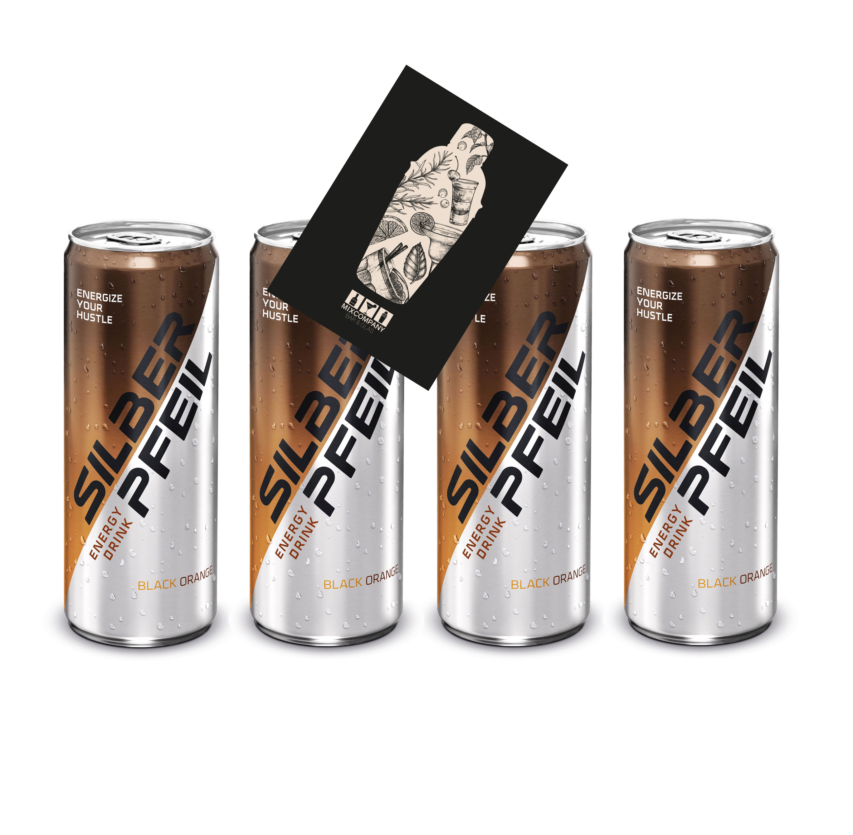 Silberpfeil 4er Set Energy Drink Black Orange 4x 0,25L inkl. Pfand EINWEG