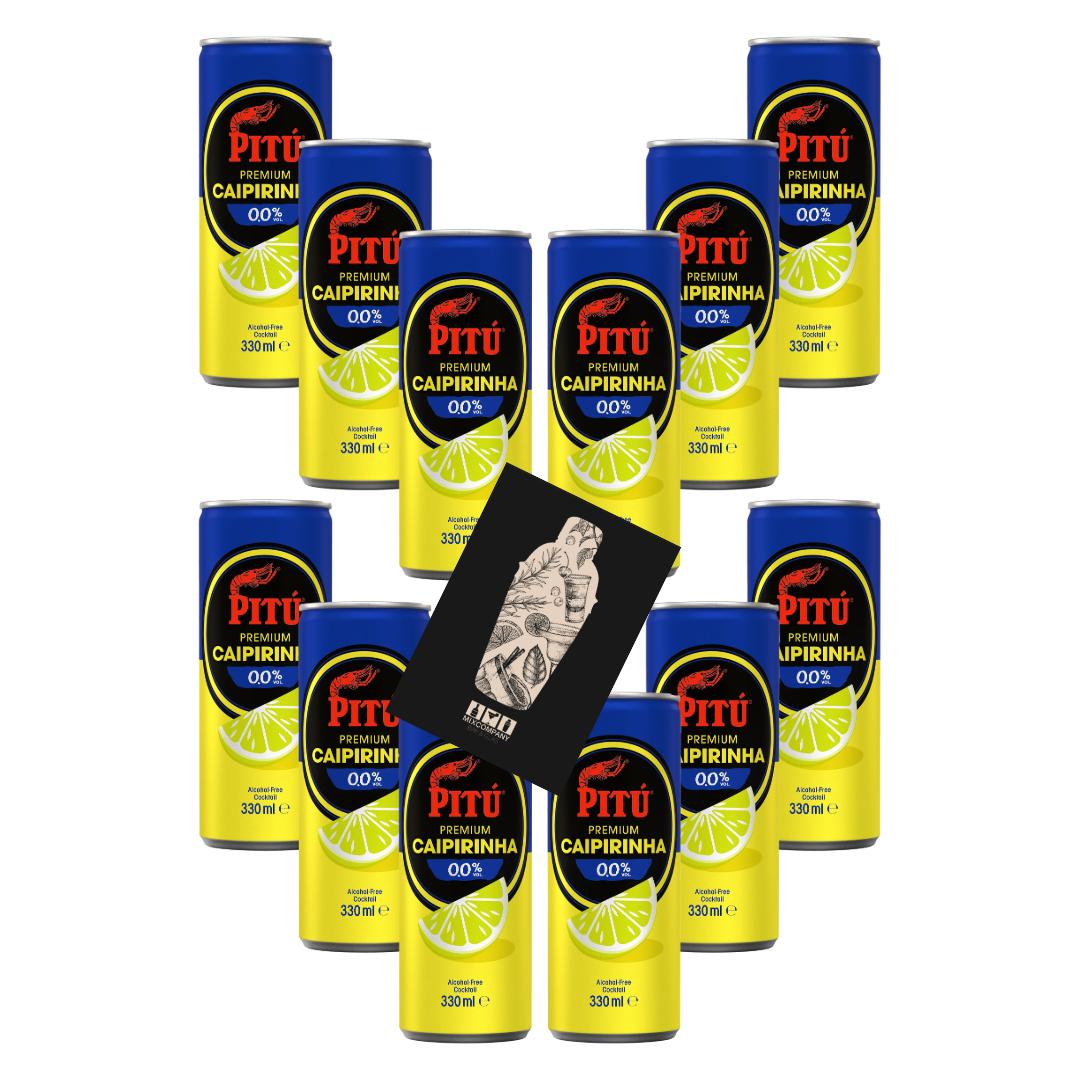 Pitu Caipirinha 0,0% Vol – Alkoholfreier Cocktail – 12 x 330 ml Dose- [Enthält Sulfite]