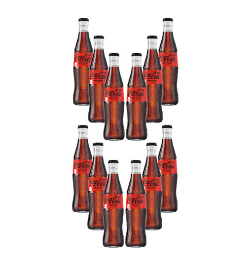 Coca Cola Zero 12er Set Zero Sugar 12x 0,33L inkl. Pfand MEHRWEG Glas Zuckerfrei