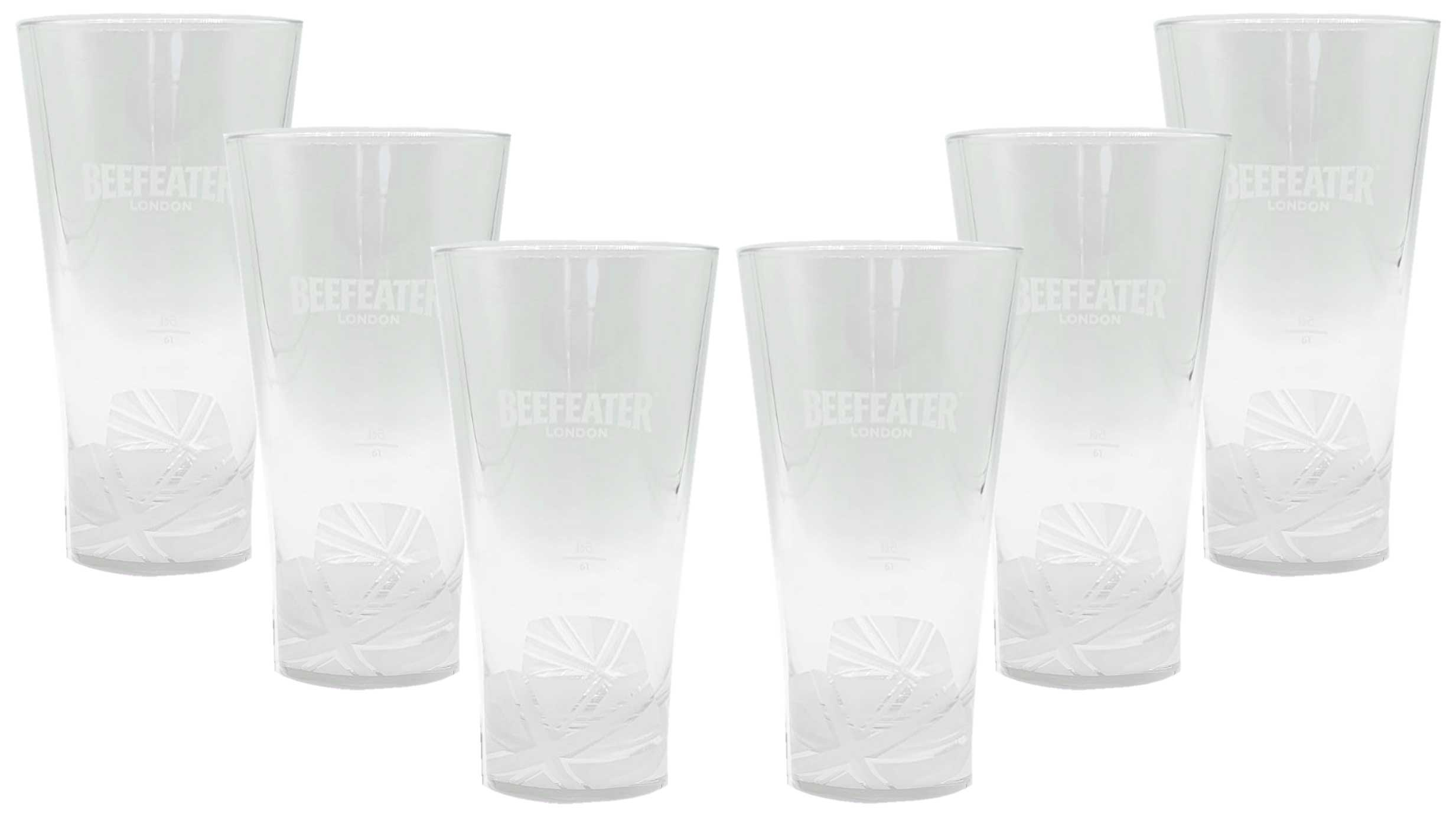 6 Beefeater Gin Longdrink Gläser Glas Bar Cocktail