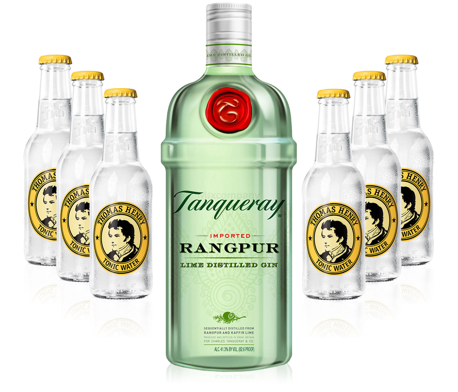 Gin Tonic Set - Tanqueray Rangpur 0,7l 700ml (41,3% Vol) + 6x Thomas Henry Tonic Water 200ml inkl. Pfand MEHRWEG